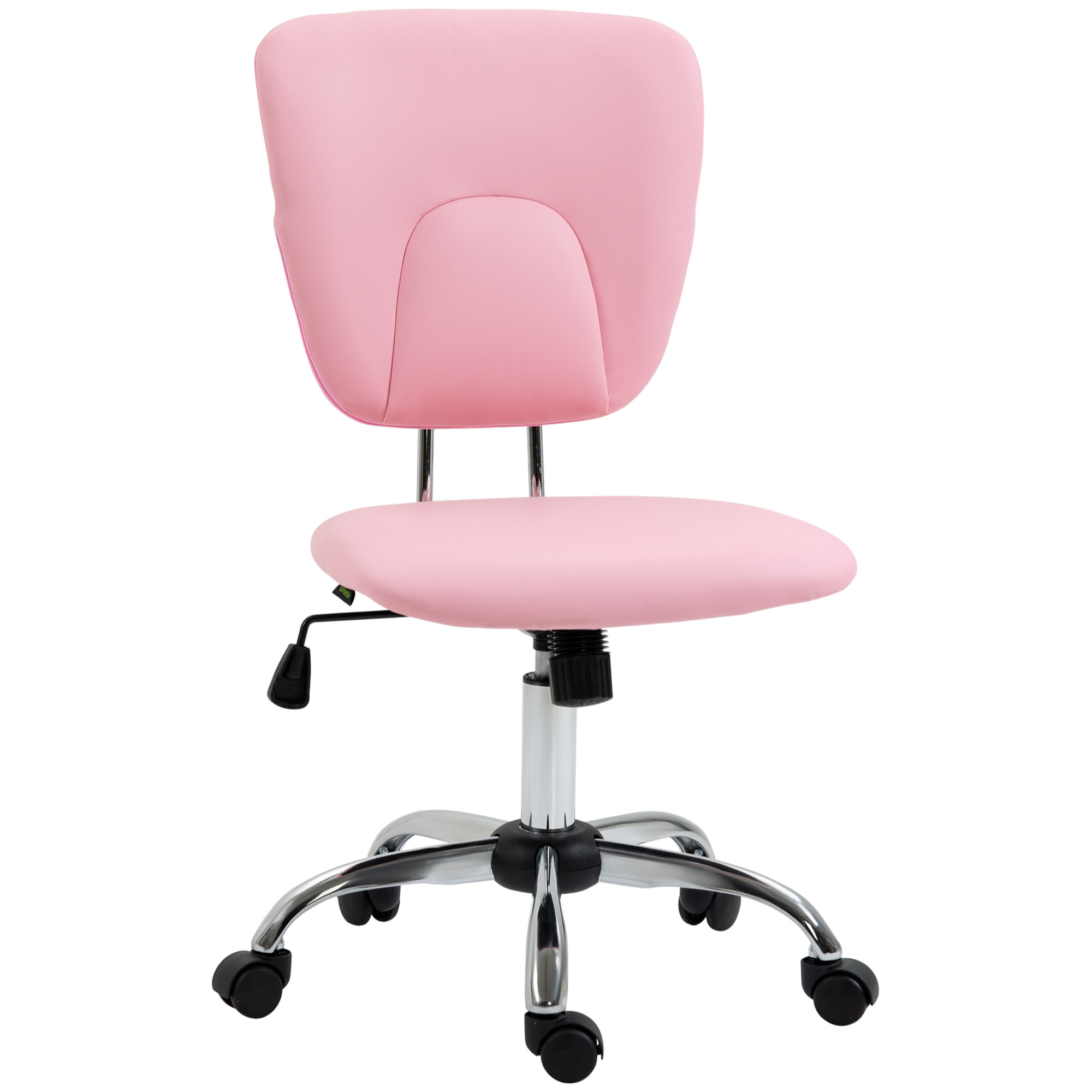 Silla de Oficina Silla de Escritorio Giratoria de Cuero PU con Altura Ajustable y Función de Inclinación para Salón Dormitorio Estudio Carga 120 kg 50x54x87,5-96,5 cm Rosa