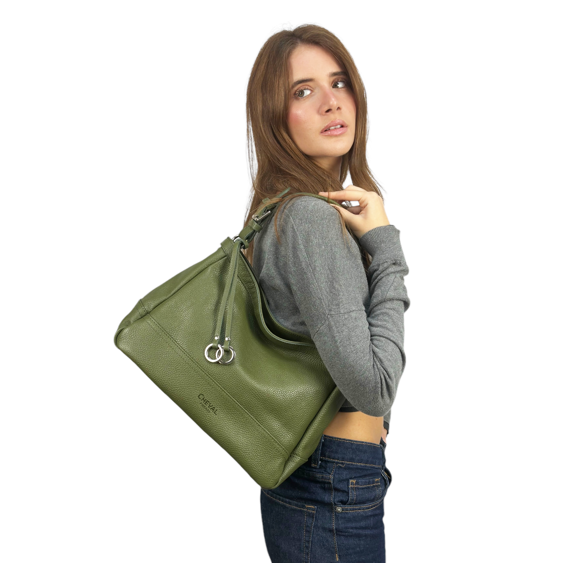 Bolso de Hombro Cheval Firenze Giuditta Verde Militar