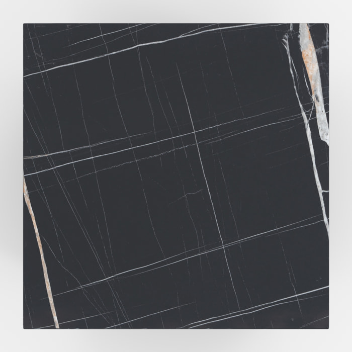 Table d'appoint effet marbre noire - Lison