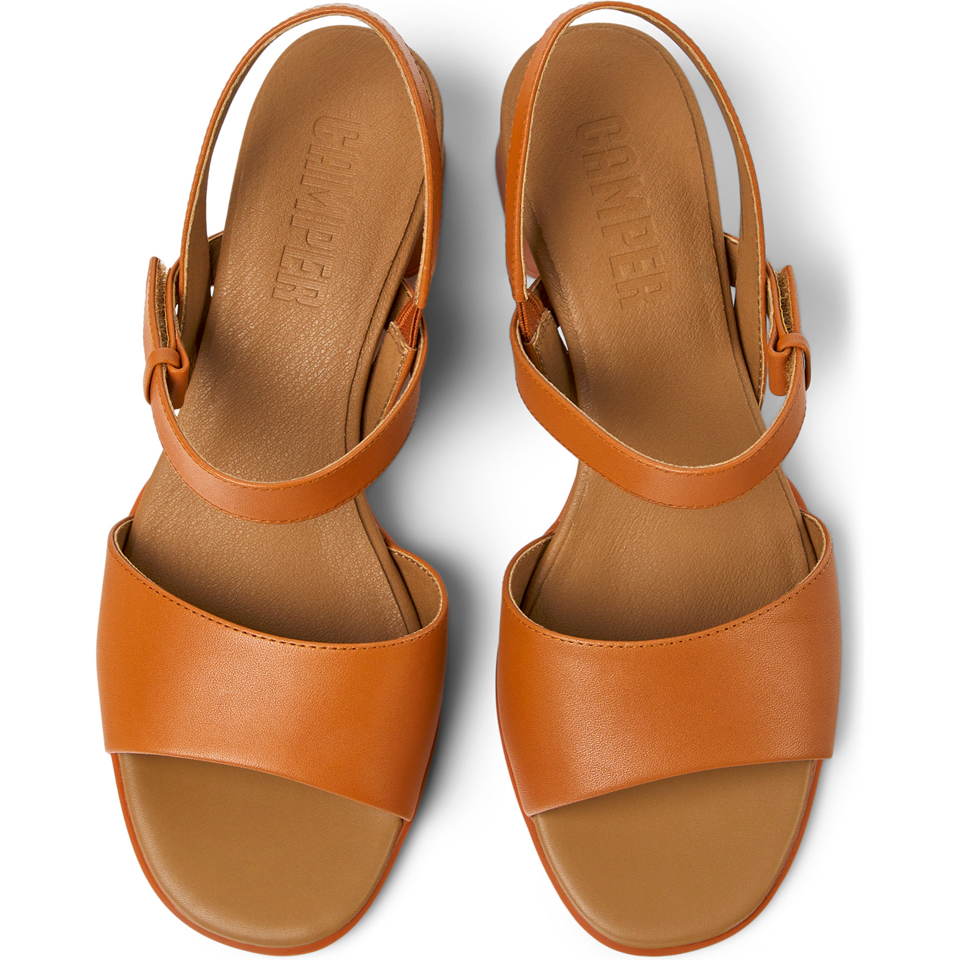 Sandalias - CAMPER Katie - Camel - Cuero/Tejido