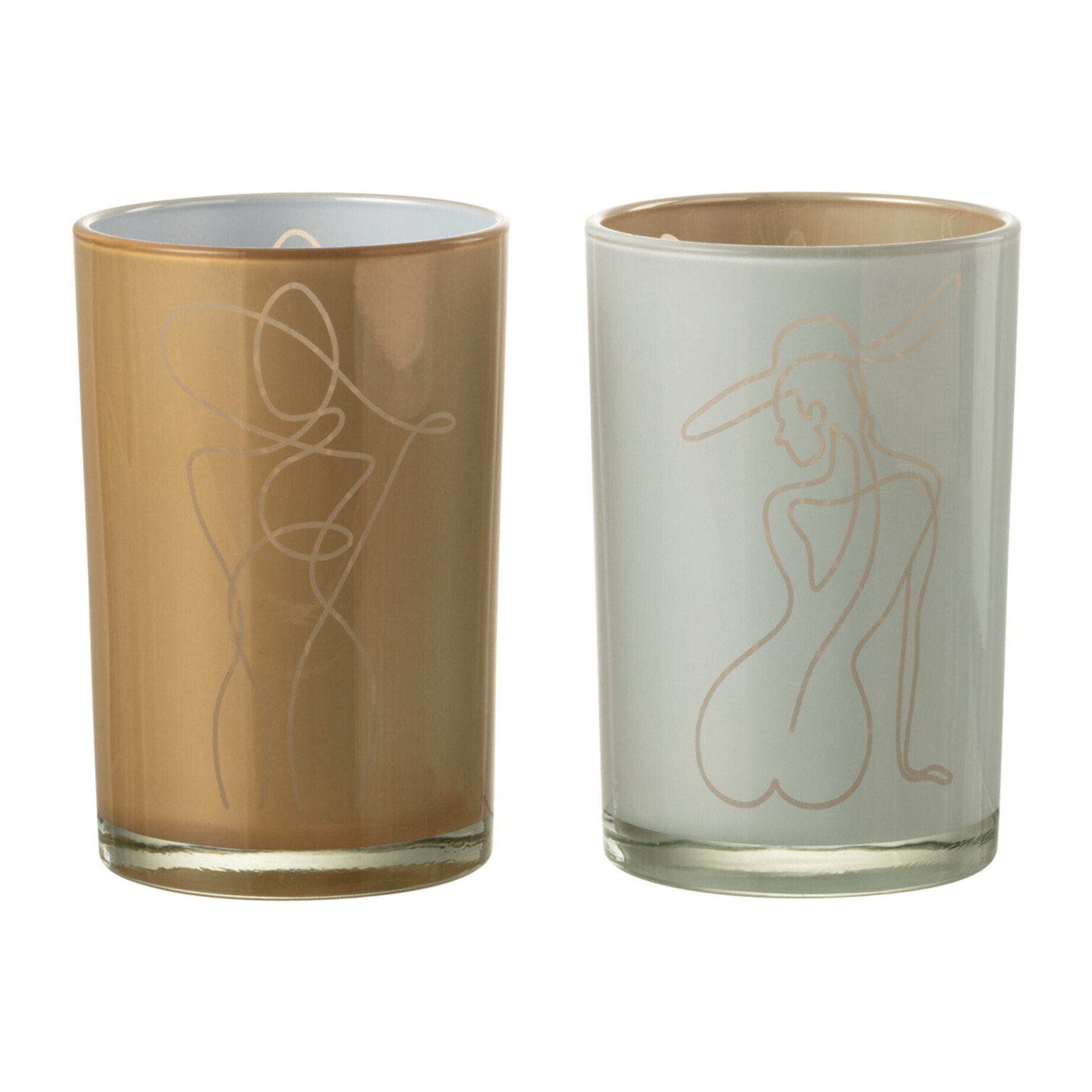 J-Line photophore Lady - verre - mix - large - 2 pcs