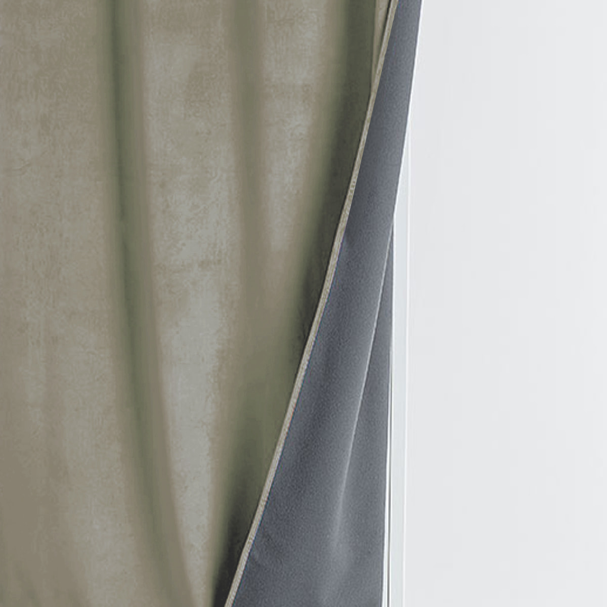 Rideau isolant et occultant en velours doublé polaire - Beige