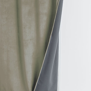 Rideau isolant et occultant en velours doublé polaire - Beige