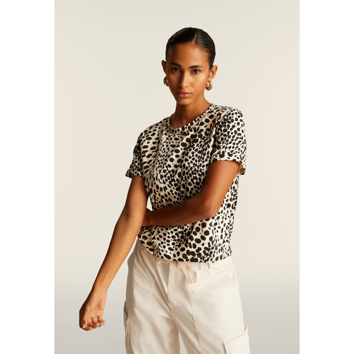 T-shirt regular fit in jersey animalier