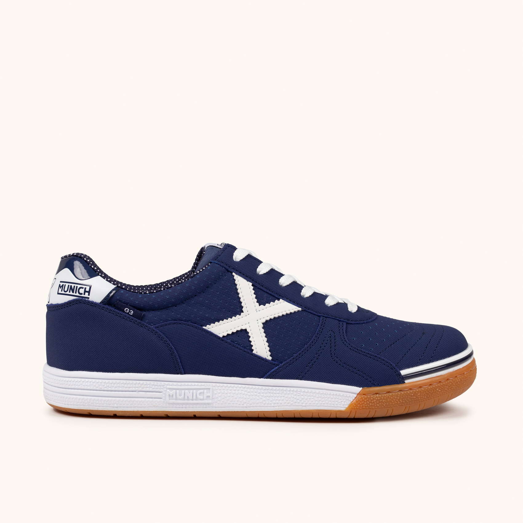 MUNICH G-3 452 Zapatillas de Fútbol Sala Técnicas Marino y Blanco