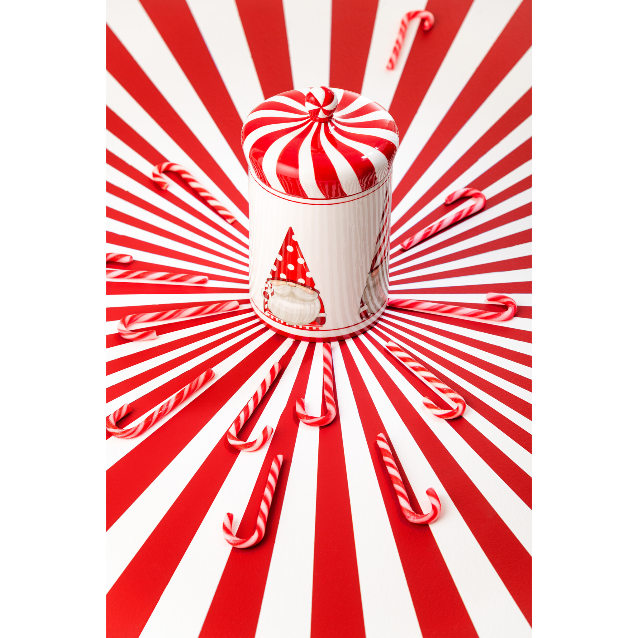 J-Line pot de conservation Père Noël Dolomite - céramique - rouge/blanc