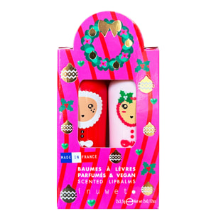 Merry & Glowy - Coffret Duo Baumes à Lèvres Parfums Mangue et Sucre d'Orge 2x3.5g