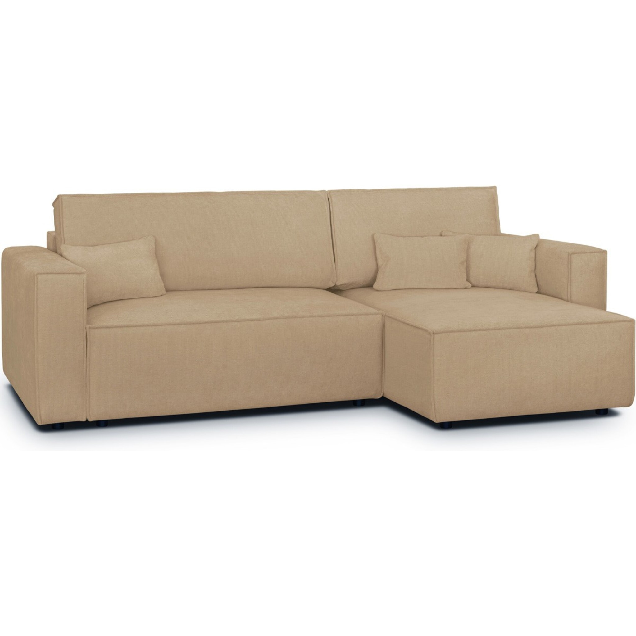 Canapé d'angle convertible 4 places en tissu chenille - LIVIA