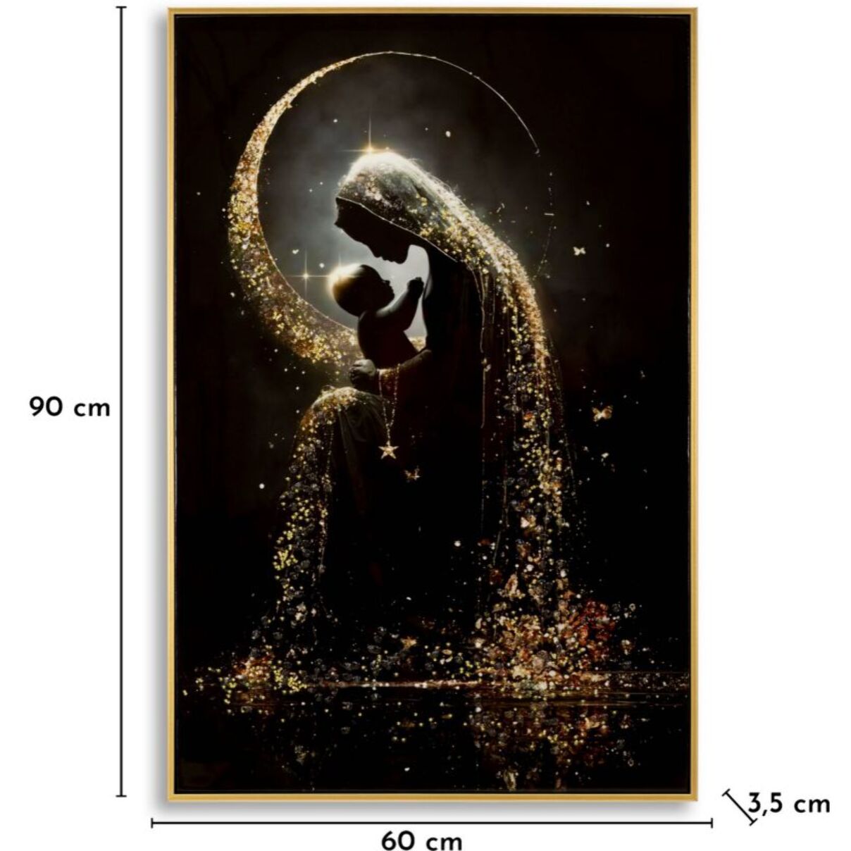 STAMPA DECORATA SU TELA LACCATA C/CORNICE MATERNITY -A- CM 60X3,5
X90