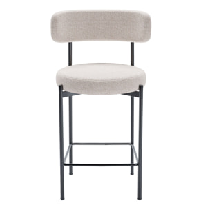 Lot de 2 chaises de bar velours crème Charlotte