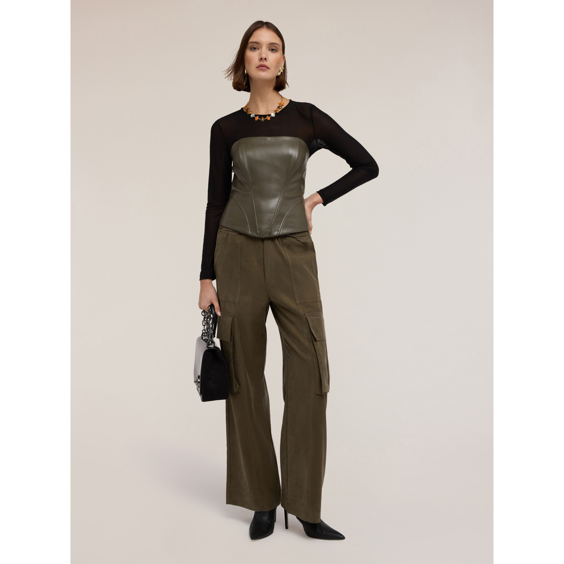 Motivi - Top bustier strutturato - Verde militare