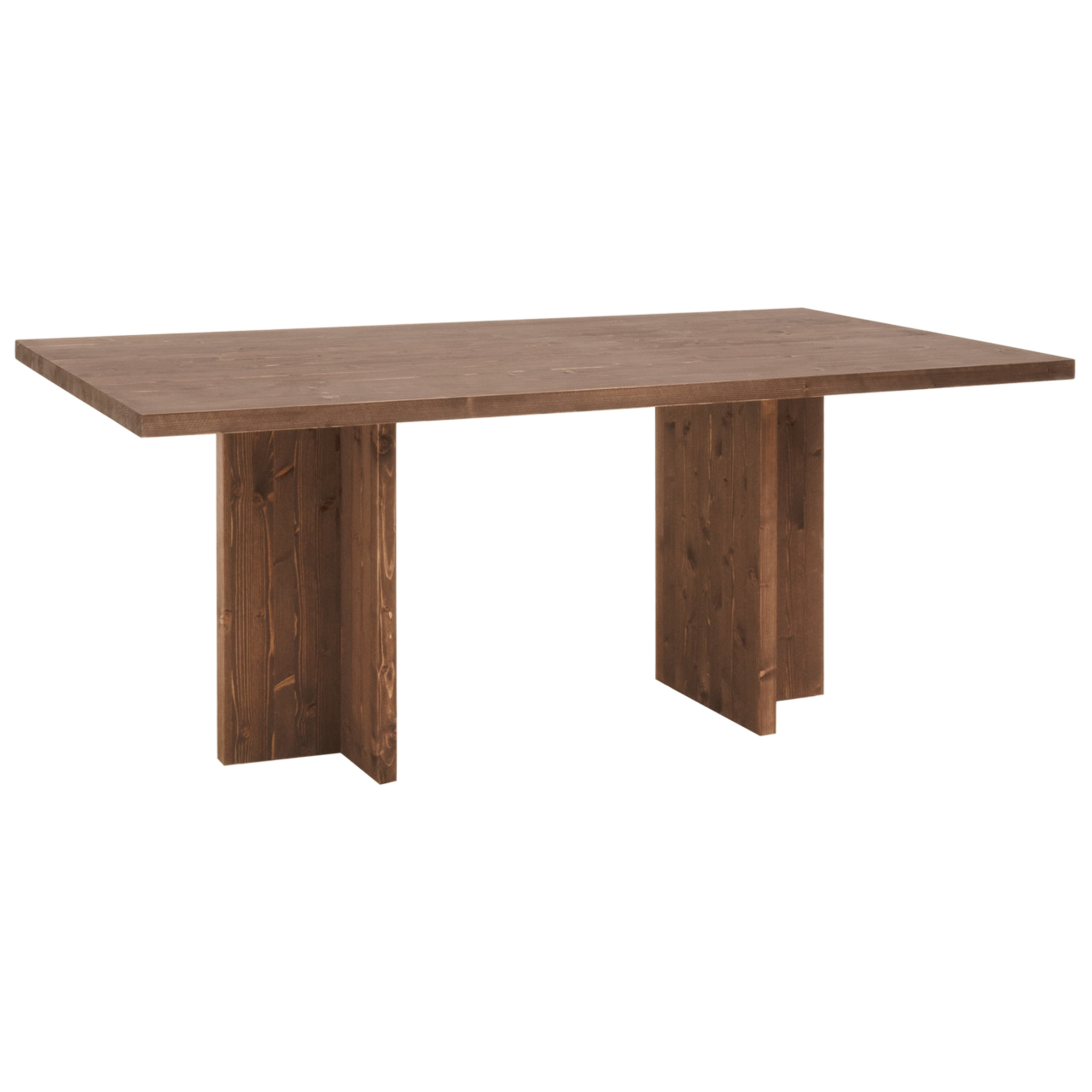 Table à manger en bois massif ton noyer en différentes tailles