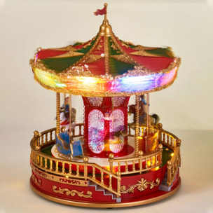 Carrusel de navidad led con música y movimiento 23,2x23,2x28,3cm