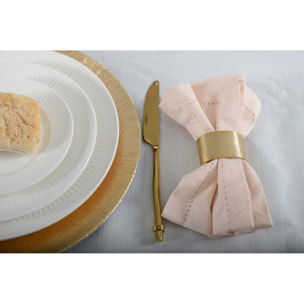 Lot de 4 ronds de serviettes ovales dorés