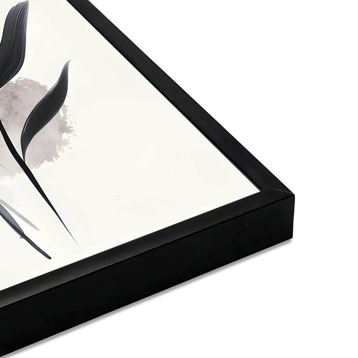 Affiche encadrée fleurs abstraites rouges Affiche + cadre en métal - Noir