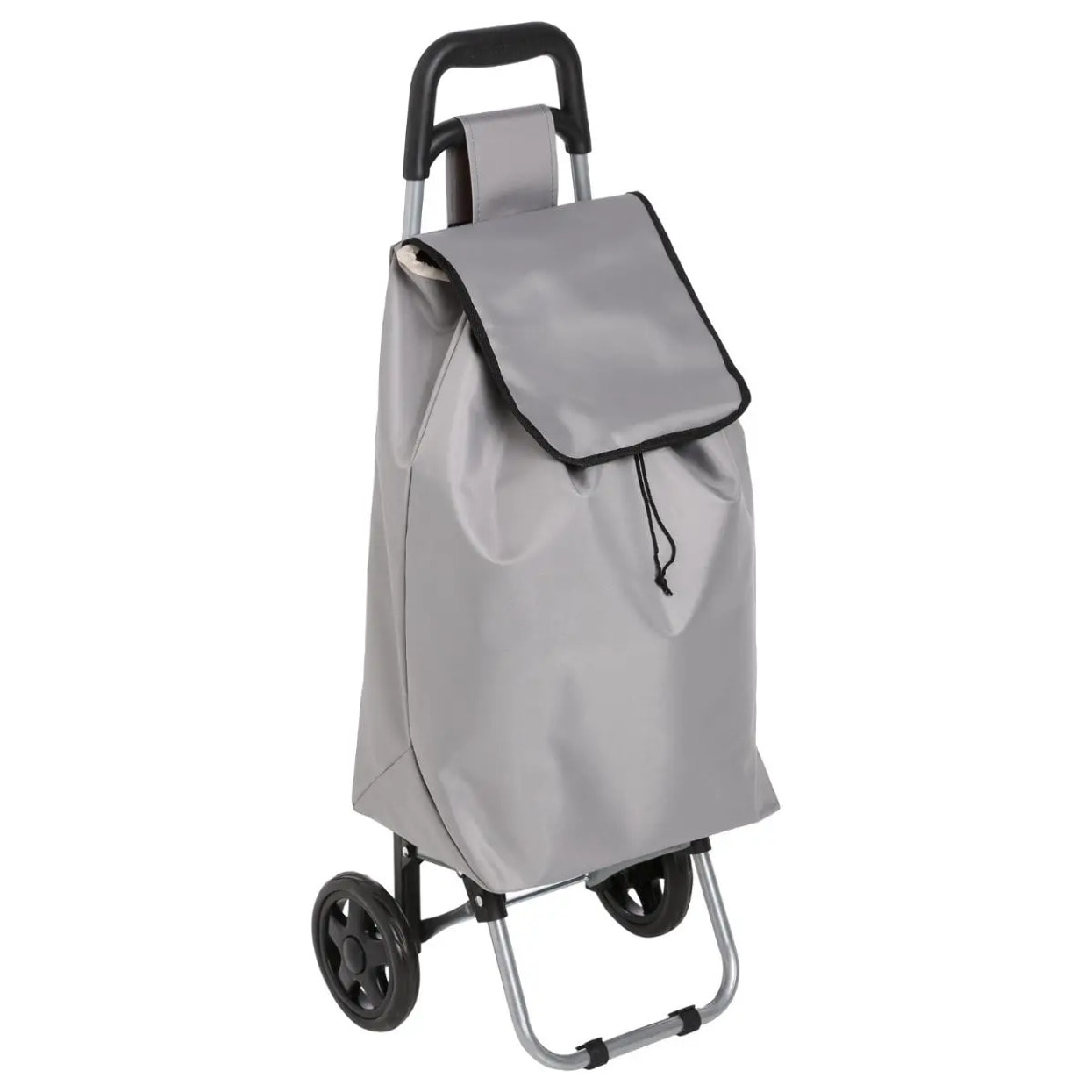 Chariot de courses 2 roues gris