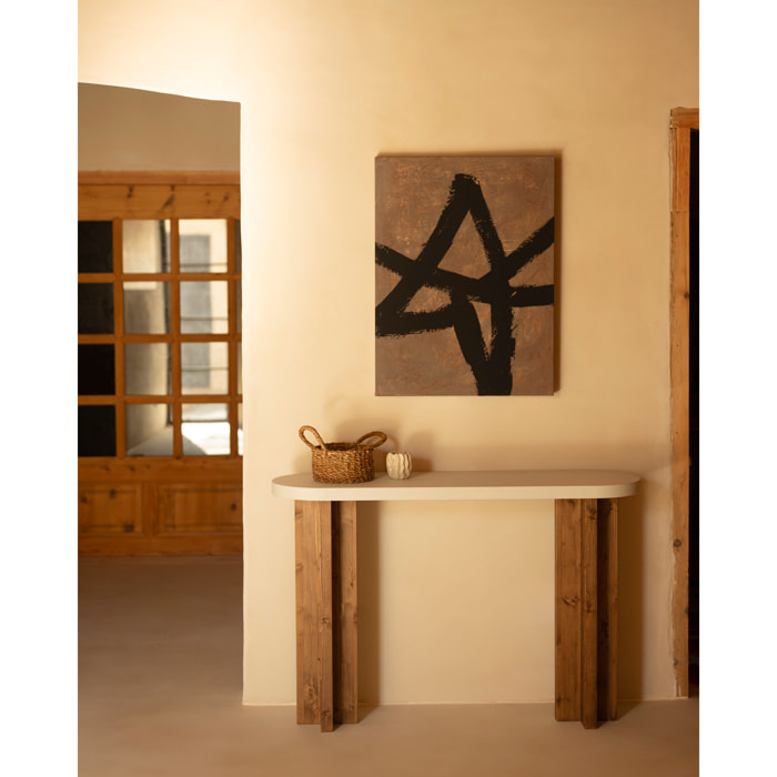 Cuadro marrón decorativo sobre algodón con bastidor de madera pintado artesanalmente con pintura al óleo en varias medidas