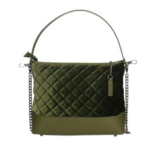 Borsa a spalla da donna In Velluto Made in Italy 31x25x11 cm
