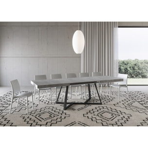 Mesa extensible 90x180/284 cm Booster cemento patas antracita