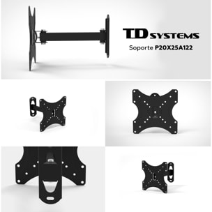 Soporte de TV pared articulado e inclinable de perfil bajo para pantallas de 14 a 40 pulgadas. VESA máximo de 200 x 200 mm - TD Systems P20X25A122
