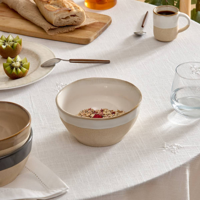 Bol Kate blanc et beige 72cl