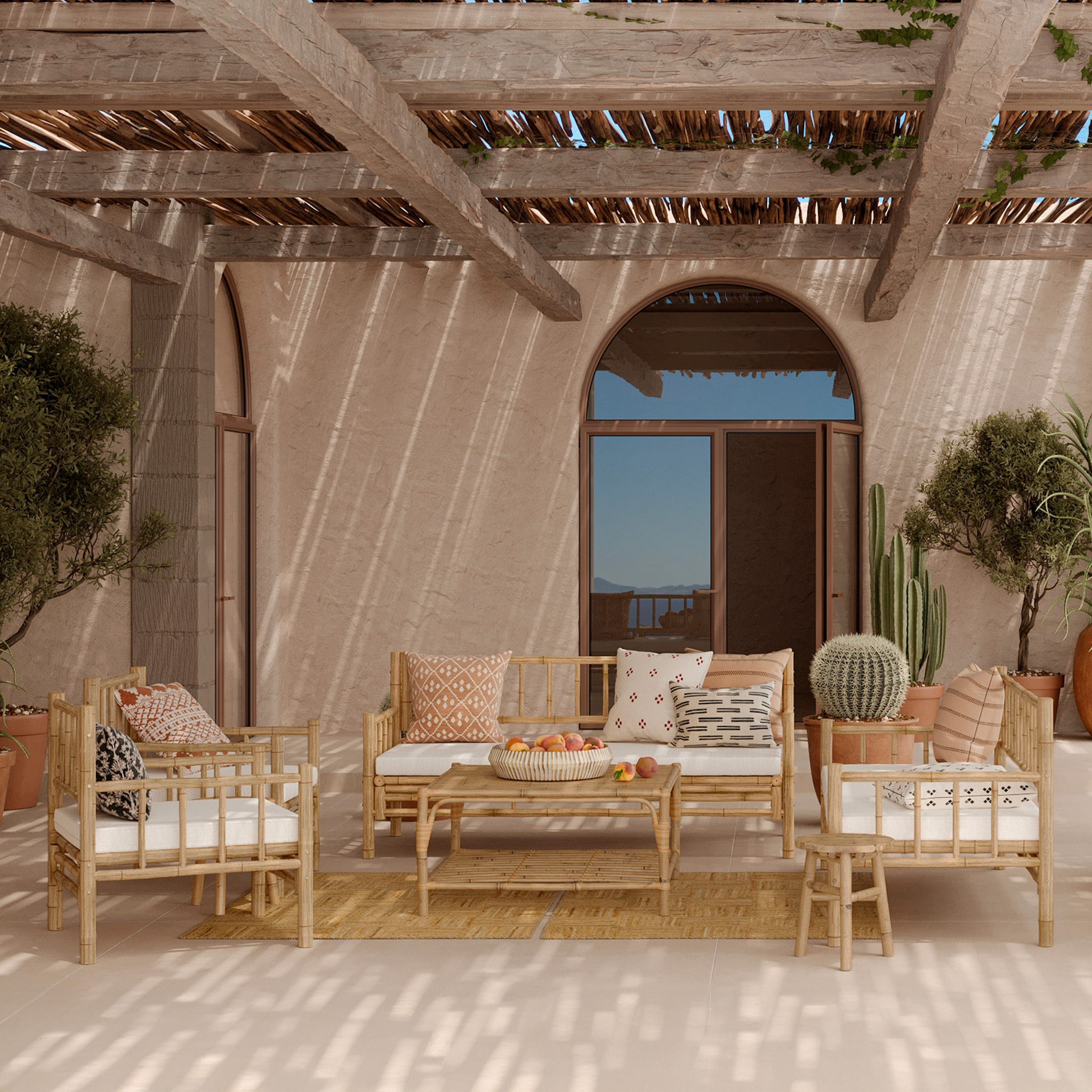 Fauteuil de jardin en bambou naturel - Vadella