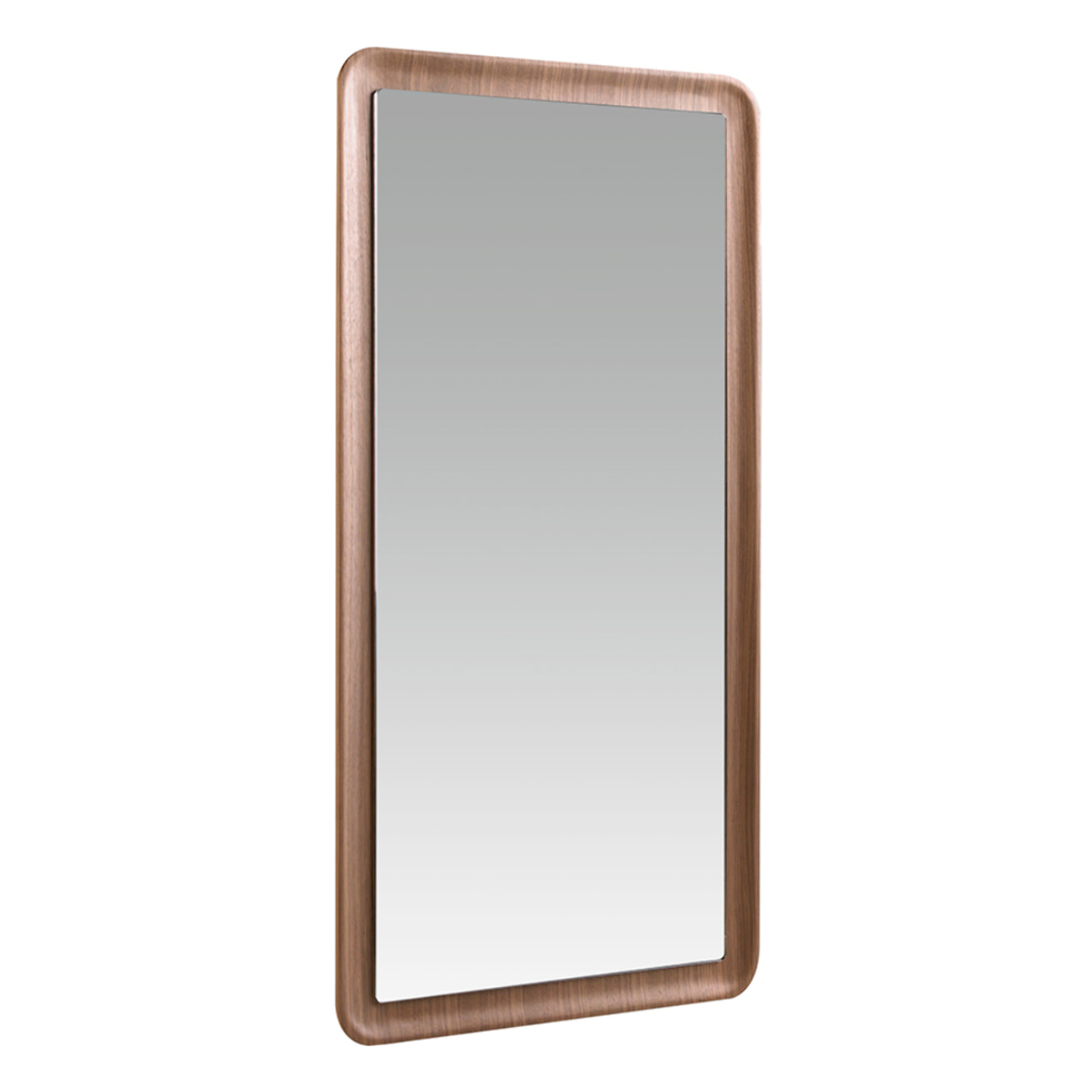 Espejo pared rectangular con marco de madera chapada en nogal natural 120x60x4cm