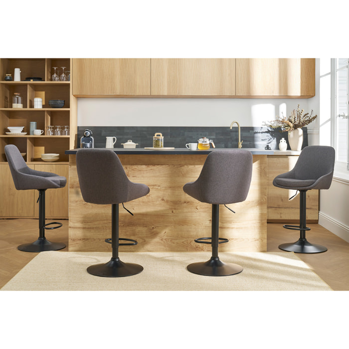Tabourets de bar design réglables gris foncé (lot de 2) HOLO