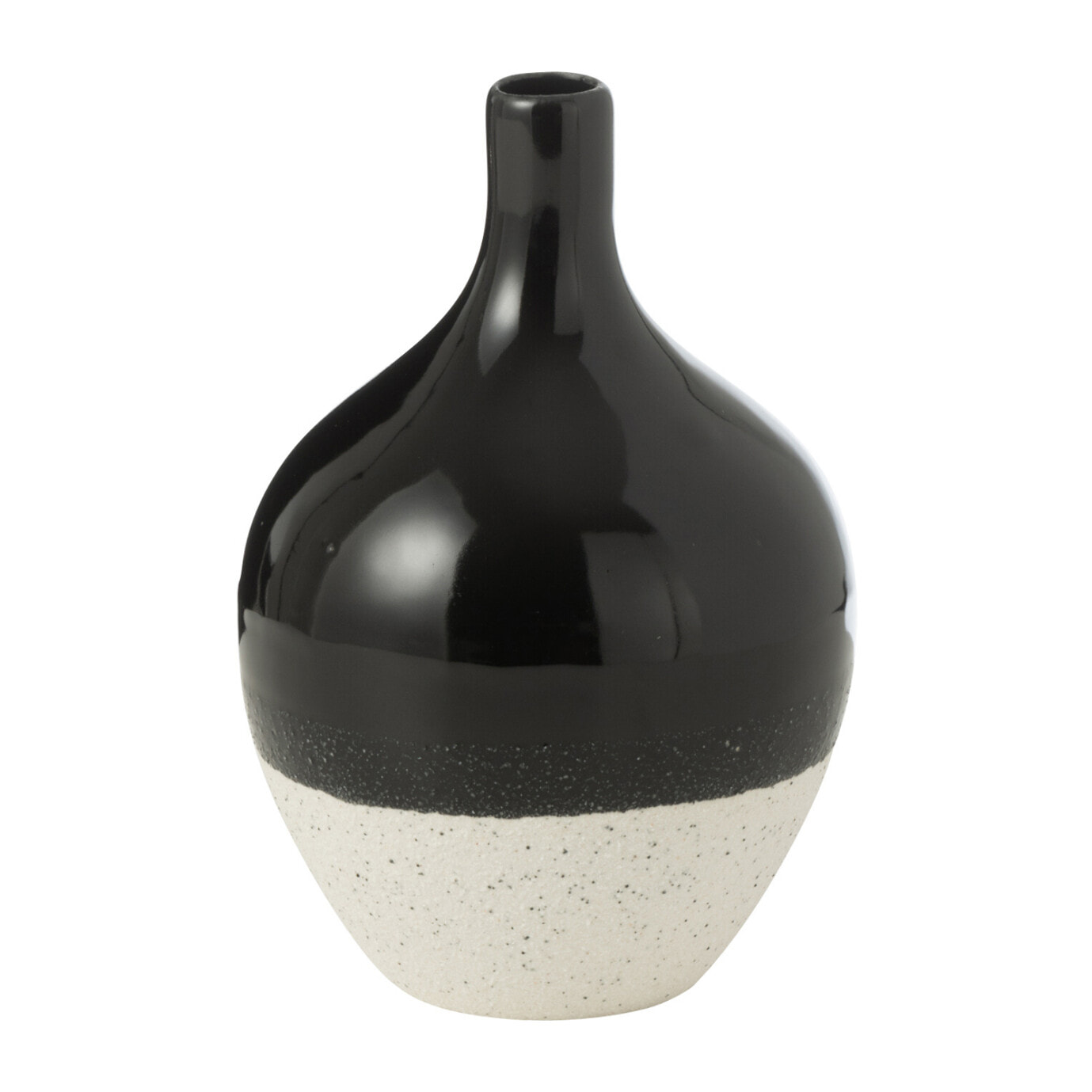J-Line vase Iva - porcelaine - noir/blanc - small - Ø 11.5 cm