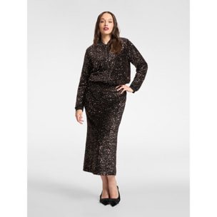 Elena Mirò - Gonna in paillettes - Marrone