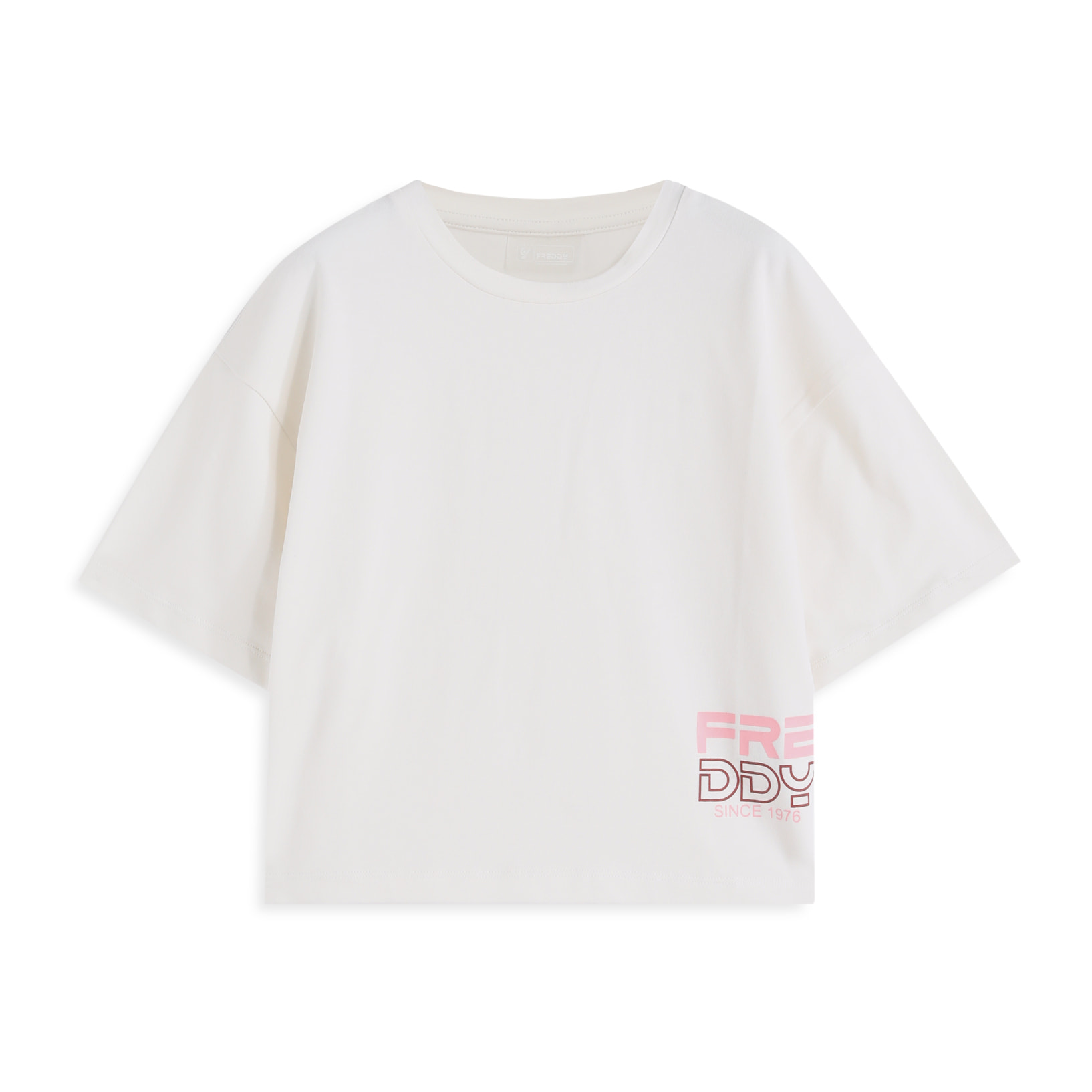 T-shirt Bambina Oversize Cropped con Logo laterale