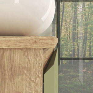 Conjunto de Baño Nia | Mueble Suspendido | 80 cm Verde | Dos Cajones | Lavabo Sobrepuesto | No incluye Espejo | Mueble Montado| Alday