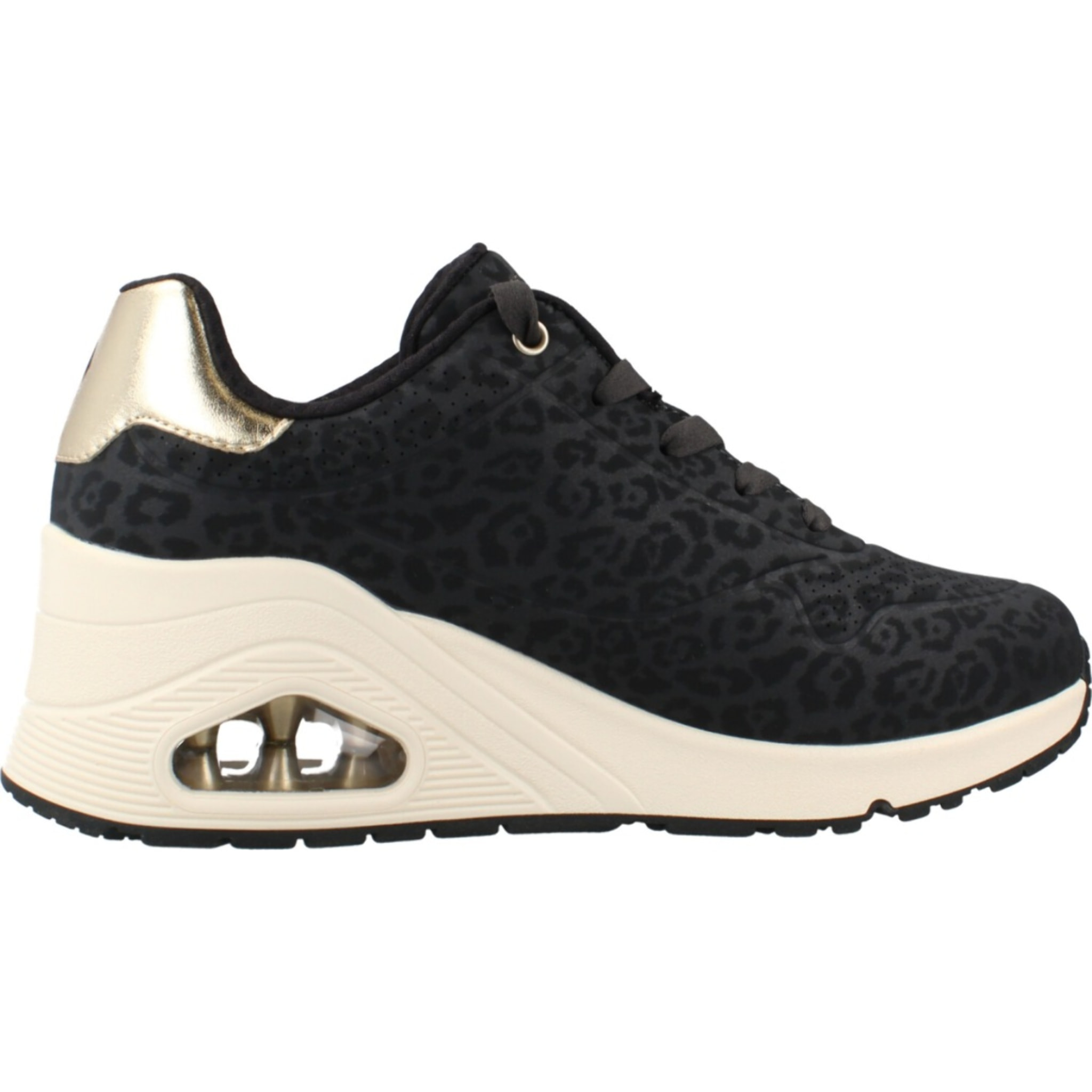 Sneakers De  Mujer 177521s Uno Wedge Safari Negro