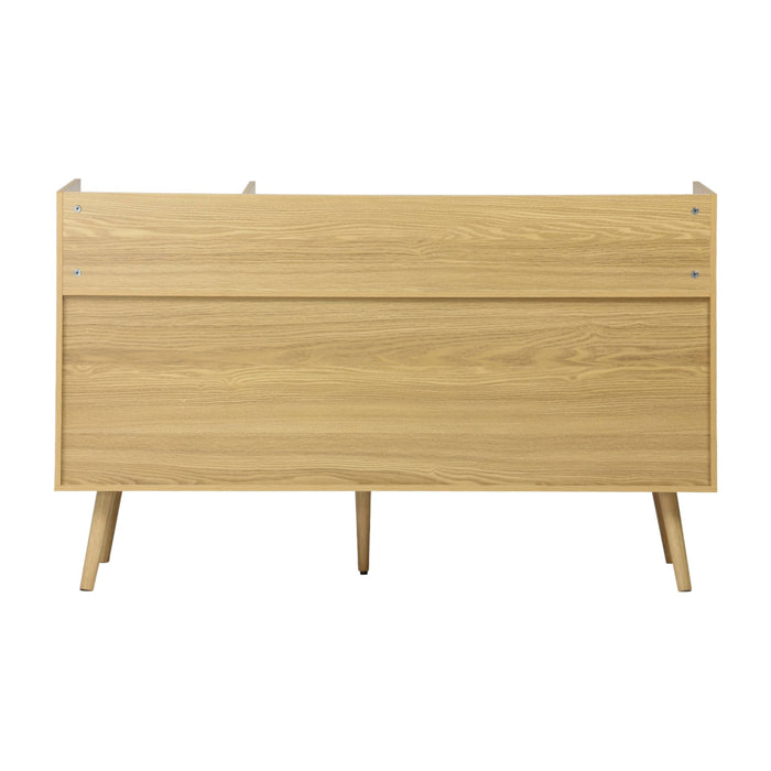 Meuble vinyle vintage décor bois. Dune. L 130 x P 50 x H 80 cm