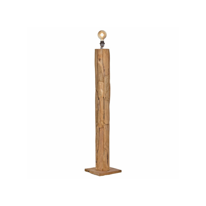 Lampadaire morceaux de teck exotique naturel assemblés - PONGO