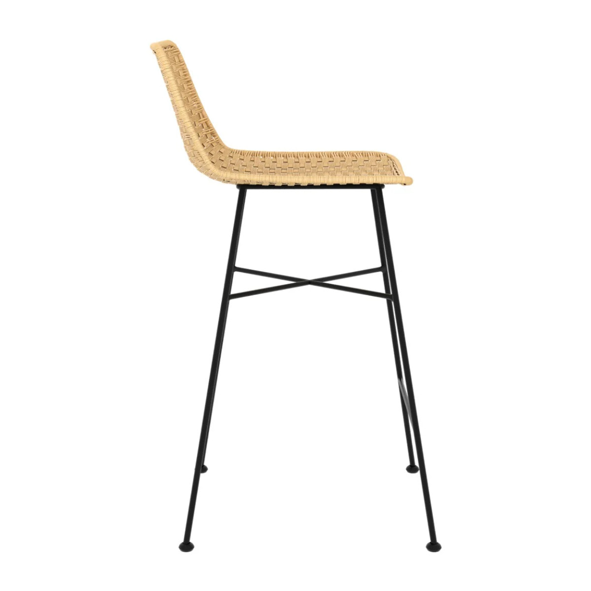 Lot de 2 chaises pour îlot central 65,5 cm en rotin naturel - Mara