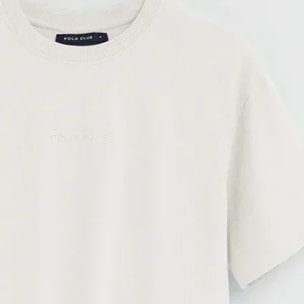 Maglietta bianca relaxed fit con logo in gomma Polo Club