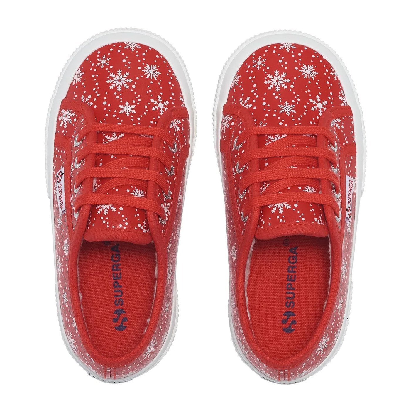 Le Superga Bambino/A Rosso 2750 KIDS VEGAN MATERIAL SNOWFLAKES