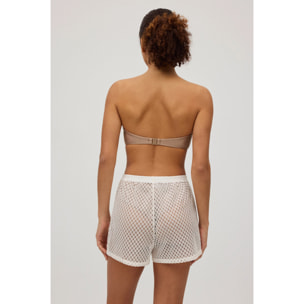 Shorts traforati avorio