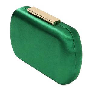 Clutch verde in raso