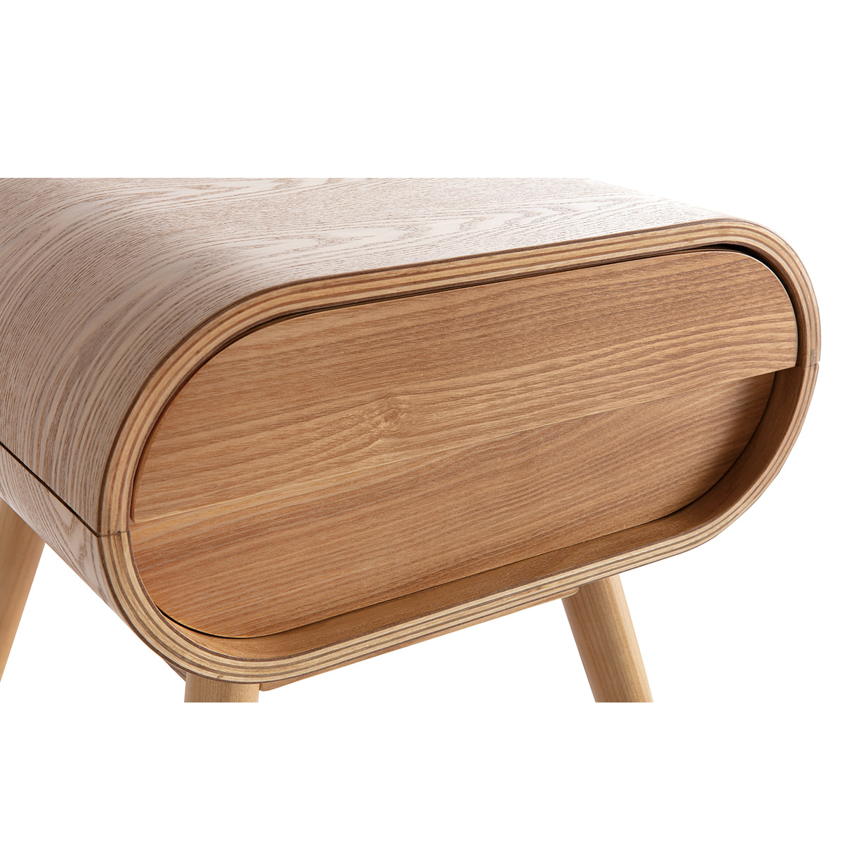 Table de chevet avec tiroir vintage bois clair L45 cm (lot de 2) BJORG