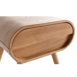 Table de chevet avec tiroir vintage bois clair L45 cm (lot de 2) BJORG