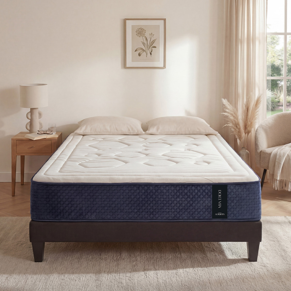 Matelas Hybride Dolce Vita, Ressorts Ensachés & Mémoire de fome, Soutien Ferme, 28 cm, Limite les Points de Pression