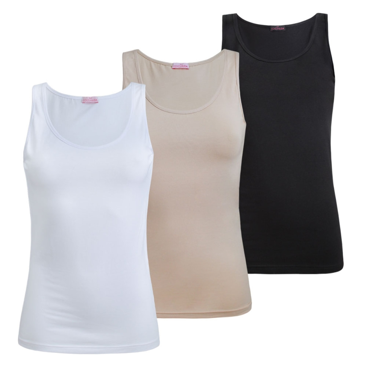 3 Canotte da Donna Coconuda Art. CN101 Spalla Larga