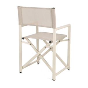 Set di 4 sedie TAYLOR in alluminio beige e textilene beige, pieghevoli