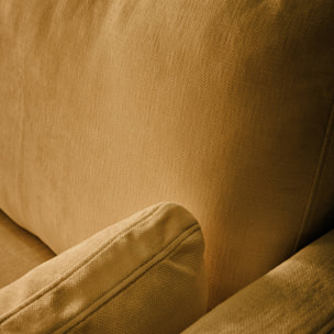 Canapé 2 places déhoussable tissu ocre L 198 x P 88 x H 85cm - Neo