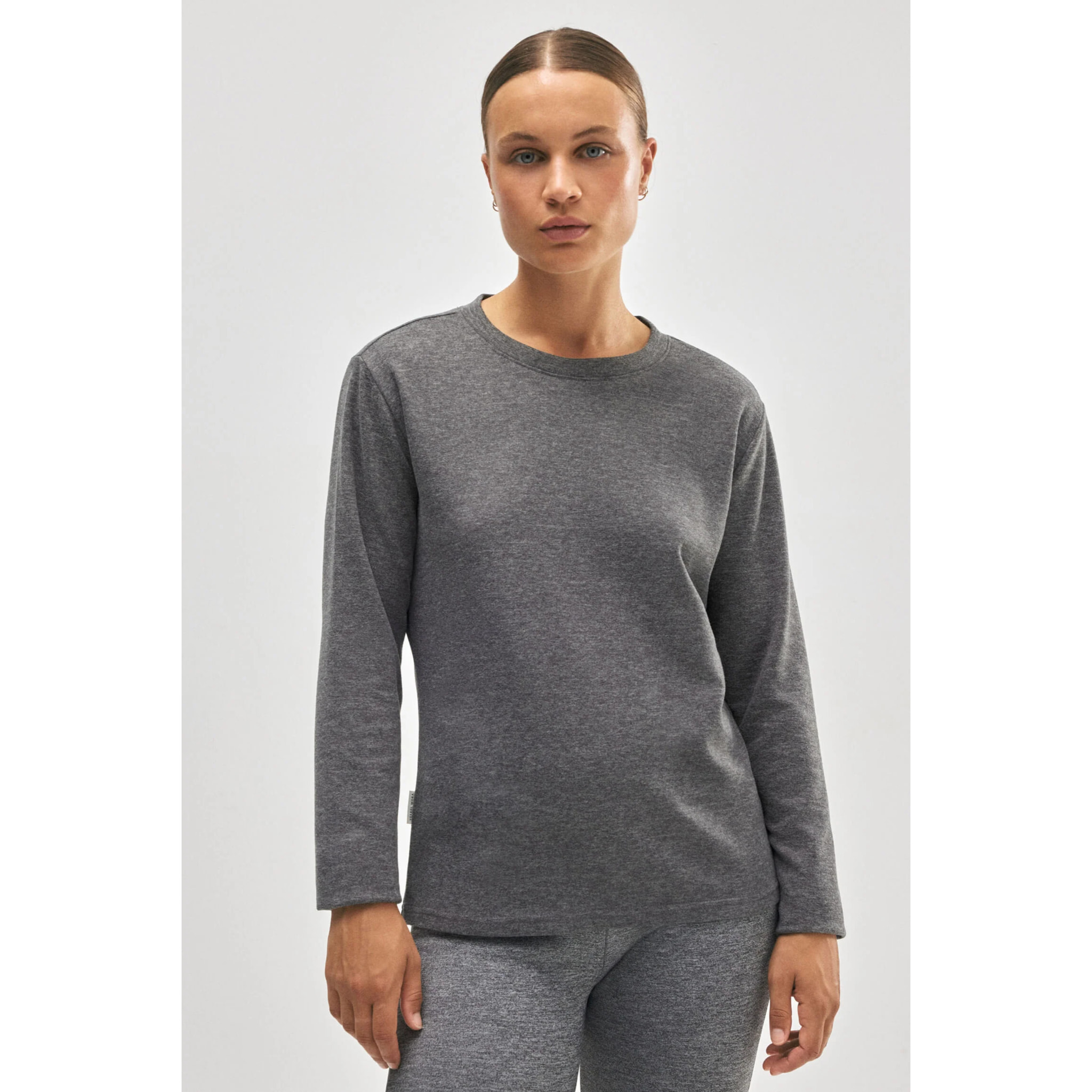 Maglietta termica in pile con stile sportivo color antracite