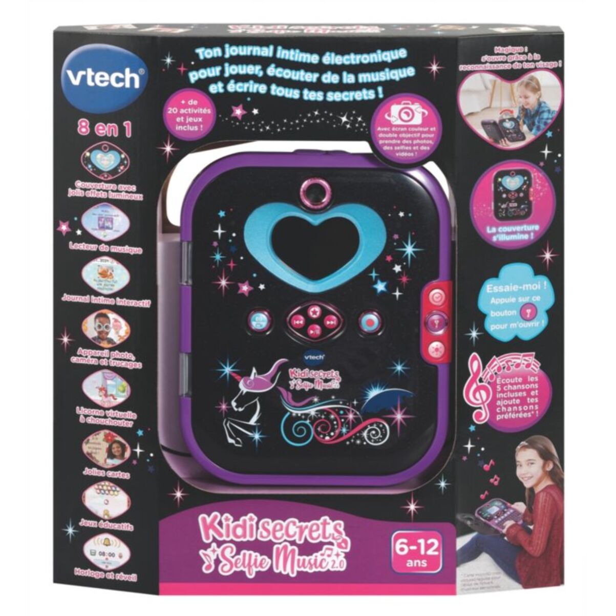 Jeu éducatif VTECH KidiSecrets Selfie Music 2.0 noir