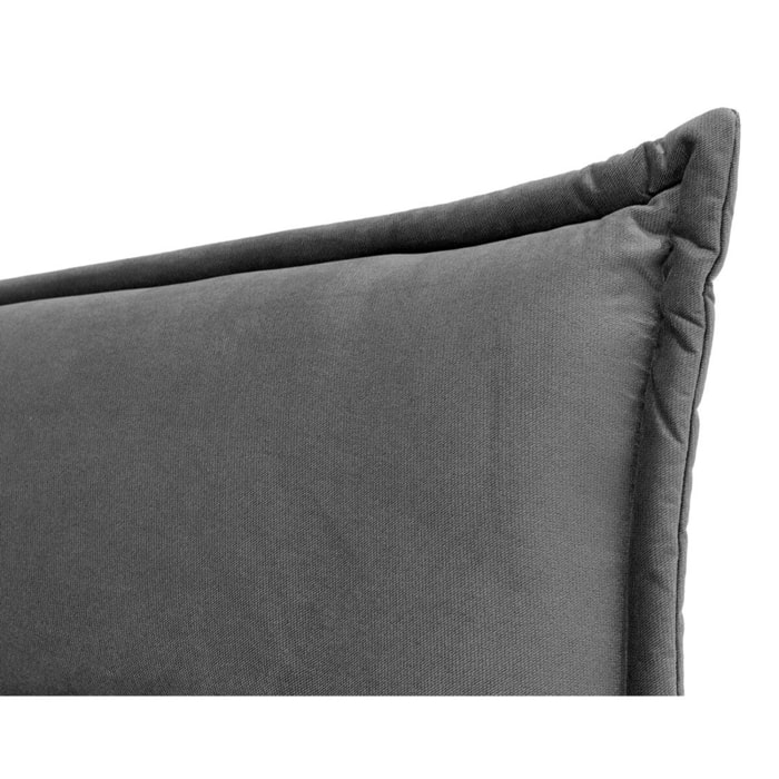 Emy - lit coffre - 160x200 cm - en velours - sommier inclus - Gris Anthracite