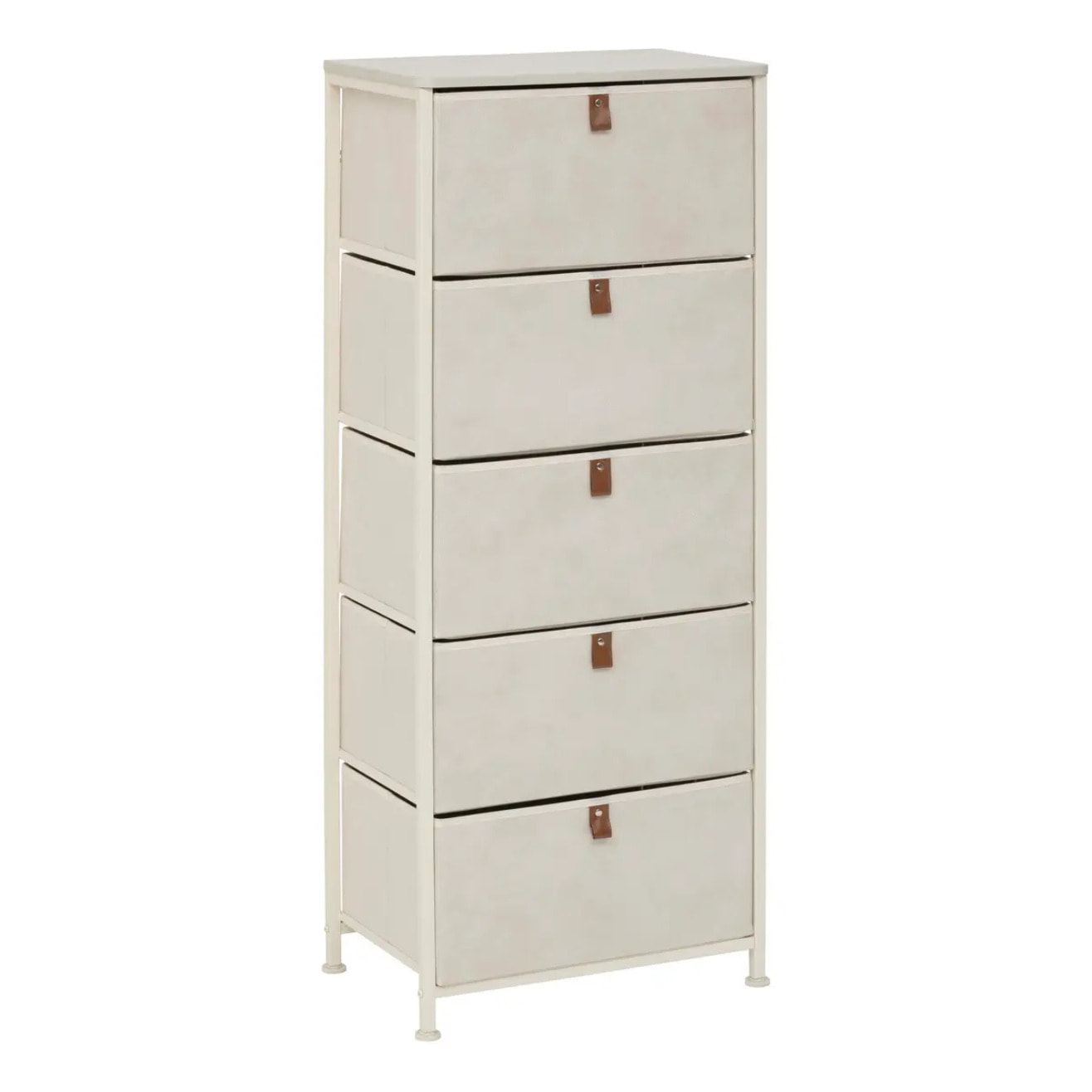 Rangement haut Tissa beige 5 tiroirs